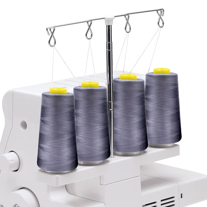 Tortoise 8 Cones of 3000 Yards Each Spool Thread for All Purpose Sewing - 100% Polyester for Serger Overlock Quilting Machine 40S/2 White+Black