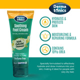 Dermatonics Soothing Foot Cream - 10% Urea with Manuka Honey, Exfoliating and Softening Balm, Moisturizer for Dry, Cracked Heels, and Rough Skin, Rehydrating for Feet, Elbows & Hands - 2.46 oz Tube