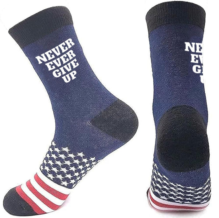 Trump Socks - Unisex Funny Gift Socks Novelty President 2024 Socks MAGA socks Gift Set (US, Alpha, One Size, Regular, Regular, NG001-BLUE)