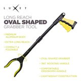 Grabber Reacher Tool 19 Inch Long, Foldable Pick Up Stick - Strong Grip Magnetic Tip - Heavy Duty Trash Picker Claw Reacher Grabber Tool Elderly Wheelchair Mobility Aid (Yellow)