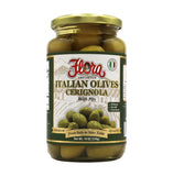 Flora Foods Italian Olives Cerignola with Pits | CerignolaOlives | 19 oz (530g) | 100% Italian | All Natural | Non GMO | Fresh Harvest