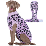 Kuoser Dog Surgery Suit Female Spay Onesie for Dogs, Soft Dog Recovery Suit Male for Neuter, Pet Leopard Printed Surgery Shirt Dog Body Suits After Surgery Wear, Dog Cone Alternative Surgical Onesies