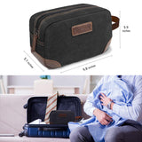 emissary Men's Toiletry Bag, Leather and Canvas Travel Toiletry Bag, Dopp Kit for Men, Travel Bathroom Bag Men's Shaving Kit, Travel Kit Small Bags for Men, Shaving Bag for Travel Accessories (Black)