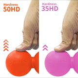 5BILLION Peanut Massage Ball - Double Lacrosse Massage Ball & Mobility Ball for Physical Therapy, Deep Tissue Massage Tool for Myofascial Release, Acupoint Massage, Orange