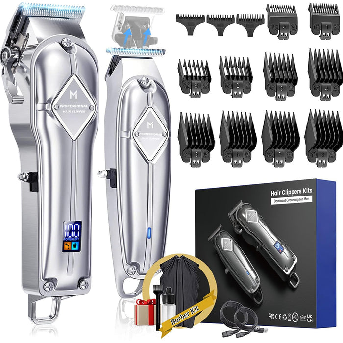 Limural PRO Professional Hair Clippers and Trimmer Kit for Men - Cordless Barber Clipper + T Blade Trimmer, Complete Hair Cutting Kits with 13 Premium Guards, LED Display, Taper Lever & 5 Hrs Runtime