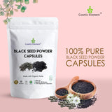 Cosmic Element 100% Pure Black Seed Powder Capsules Organic - Vegan Nigella Sativa 450mg Black Cumin Seeds per Serving for Health - 120 Capsules