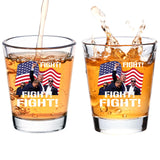 Futtumy 2 OZ 2024 Trump Survived Shot at Election Rally Shot Glasses, Donald Trump Fist Pump Fight Shot Glasses Trump Never Surrender, Trump Shot Bullet Proof Bloody Ear Bleeding Butler PA Shot Glass