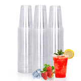 TashiBox 100 Count - 16 Ounce Plastic Cups, Ice Coffee Cups To Go - Crystal Clear PET Party Cups