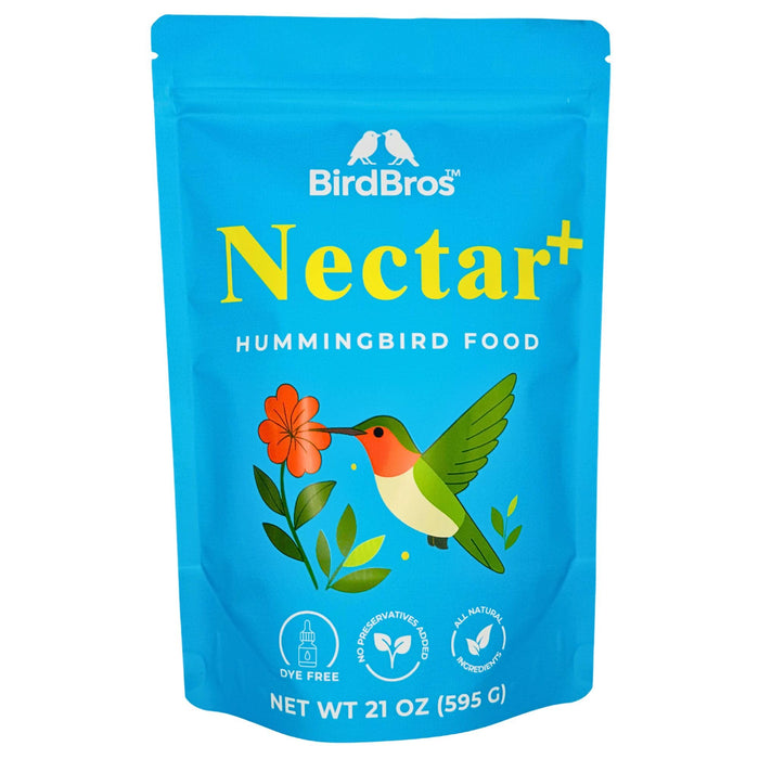 BIRDBROS Hummingbird Nectar Powder Nectar+ Hummingbird Food for Feeders – All-Natural, Dye-Free, No Boil, Easy Mix – Pure Cane Sugar, Hummingbird Feeder Refill, Made in USA – Makes 96 oz