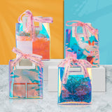 Caleihd 6PCS Holographic Clear Gift Bags with Tissue Paper, 7.9 * 7.1 * 3.9 inch Gift Bags with Handles,Treat Bags Goody Bags,for Christmas, Birthday Party, Weeding Gift Bags Party Supplies