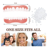 VEGCOO 4 Pairs Dentures Cosmetic Veneer False Teeth Veneers White Dentures for Women Men Comfortable Protect Your Teeth and regain Confident Smile