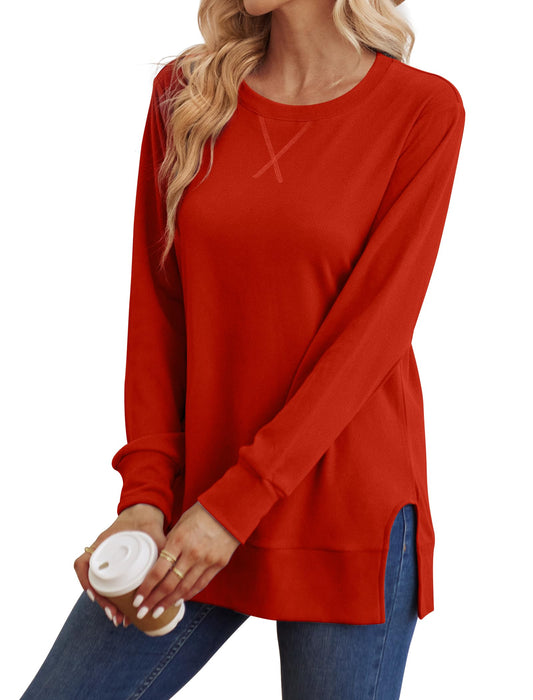 Red Sweatshirt for Women Christmas Sweaters Long Sleeve Fashion Shirts M