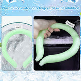 Neck Cooling Tube with Cold Insulated Bag, Reusable Wearable Neck Cooler Ring, Cooling Neck Wraps for Summer Heat Outdoor Indoor (Green)