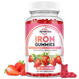 ReviNutra Iron Gummies - with Calcium, Zinc, Folate & Vitamin B12, C,B6 for Adults & Kids - Blood Builder & Energy Support for Iron Deficiency, Anemia, Vegan - 60 Gummies