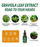 Organic Soursop Graviola Leaves Extract, Soursop Bitters Liquid, 98% Absorption, Vegan, Non-GMO, Gluten Free - 4 fl oz