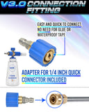 MJJC Foam Cannon S V3.0 (Thicker Snow Foam Technology) with 1/4 Inch Quick Connector for Pressure Washer, 34 oz Bottle