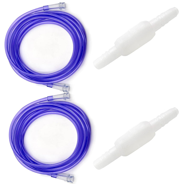 ResOne 2pk 50Ft Oxygen Supply Tubing - Swivel Connectors, Crush Resistant - 360 Degree Rotation, for Nasal Cannulas, Cannula Nasal Tubing, Oxygen Concentrator - Purple