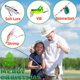 Fishing Advent Calendar 2024, 24 Days of Surprise with 27Pcs Fishing Lures Set for Fisherman Adult Men Teen Boys Dad Christmas Countdown