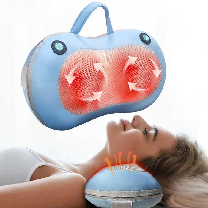 Xllent Mothers Day Gifts for Mom Wife - Neck Massager Shoulder Back Massager with Heat for Pain Relief,Shiatsu Electric Deep Tissue 3D Neck Back Shoulder Massage Pillow(Blue)