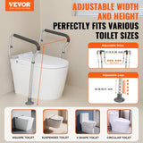 VEVOR Toilet Safety Rail, Bathroom Toilet Seat Safety Frame, Adjustable Width & Height Fit Most Toilets, 300lbs Capacity, Medical Toilet Handles with Padded Armrests for Handicap, Elderly, Disabled