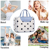 Toiletry bag for Women Hanging Travel Toiletry Bag for Toiletries Polka Dots Pattern Toilery Organizer with Hanging Hook Ideal for Full Sized Toiletries and Cosmetics