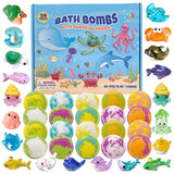 Bath Bombs for Kids with Surprise Inside, 20 Pack Kids Bath Bombs with Bath Toys, Natural Bath Bombs with Sea Animals Inside, 2023 Christmas Advent Calendar for Kids, Stocking Stuffers for Kids…