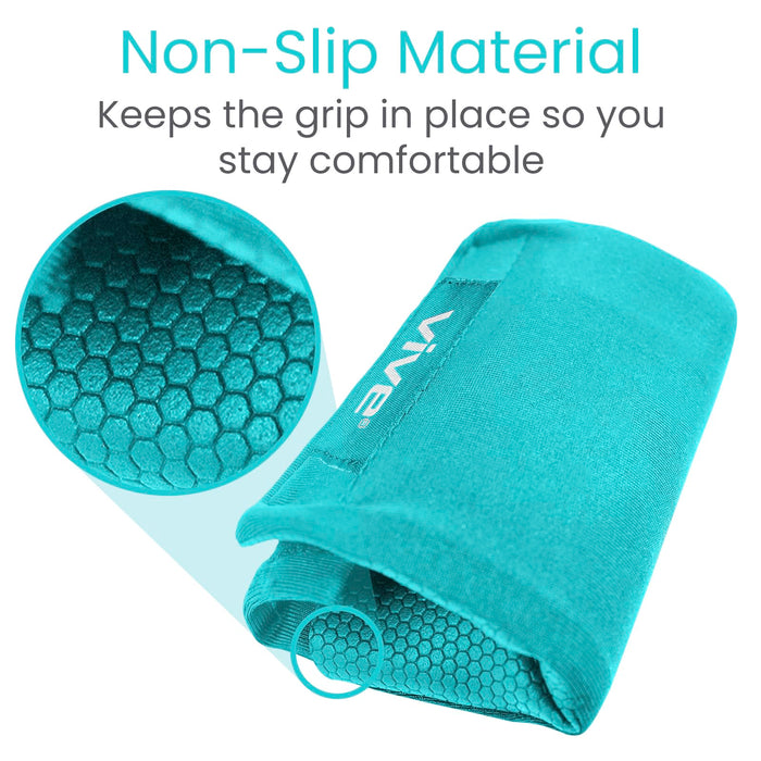 Vive Walker Handle Cushions - Padded Hand Covers - Soft Padding Medical Accessories for Folding Rolling Wheelchair, Rollator Handle, Senior, Elderly Grippers - Foam Crutch Pads Grips - Mobility Aid (Teal)