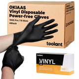 OKIAAS Black Disposable Gloves Small, Vinyl Gloves Disposable Latex Free, 5 mil, 200 Count, for Food Prep, Household Cleaning, Hair Dye, Tattoo