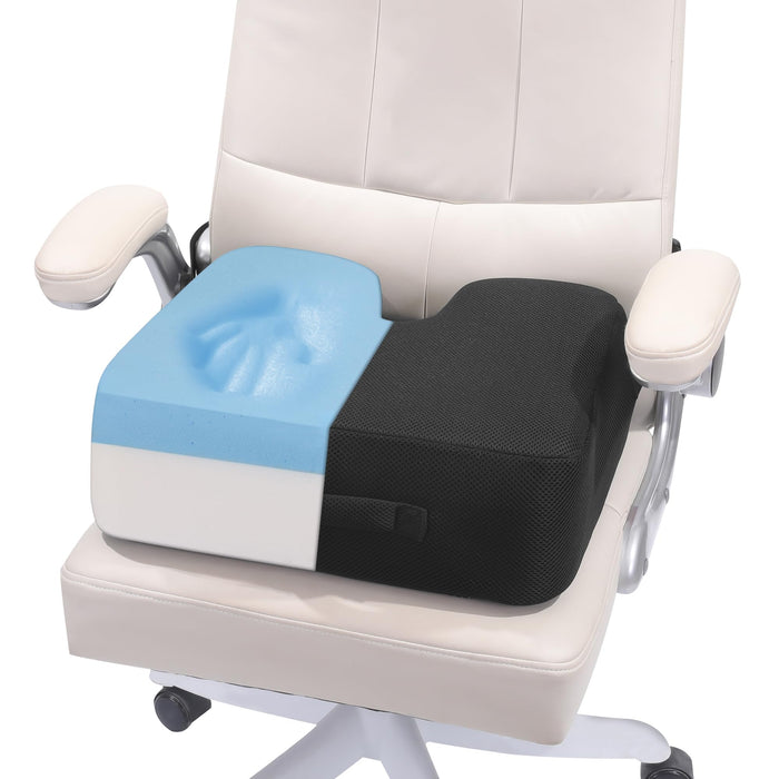 MABOZOO Extra Thick Seat Cushion, 6 Inches Adult Booster Seat for Car Office Desk Chair, Memory Foam Ergonomic Butt Pillow Relieving Pain for Long Sitting