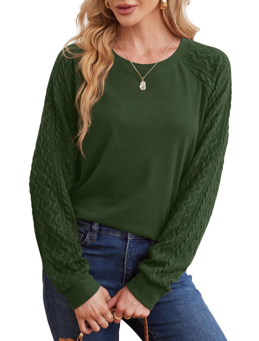 Saloogoe Sweatshirt for Women Casual Tunic Sweaters Christmas Tops 2024 Plus Size Green XL