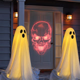 DAZONGE 2 Packs Halloween Decorations Outdoor, Spooky Ghost Halloween Decor with String Lights Battery Operated, Easy to Assemble Ghost Decorations for Front Porch Yard