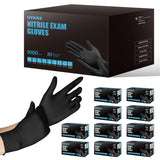 UYKKE Heavy Duty 6mil Black Nitrile Gloves Ultra Strong Cleaning Gloves, Powder & Latex Free Disposable Gloves Food Prep Mechanic Tattoo (Black-1000pcs(Anti-slip fingers), X-Large)