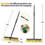 KeFanta 18 Inches Push Broom Outdoor- Heavy Duty Broom with 63" Long Handle for Deck Driveway Garage Yard Patio Warehouse Concrete Floor Cleaning