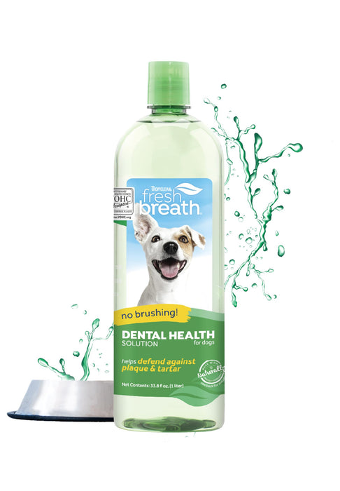 TropiClean Fresh Breath Original | Dog Oral Care Water Additive | Dog Breath Freshener Additive for Dental Health | VOHC Certified | Made in the USA | 33.8 oz.