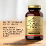 SOLGAR No-Flush Niacin 500 mg - 100 Vegetable Capsules - Supports Energy Metabolism & Nervous System - Vegan, Gluten & Dairy Free, Kosher - 100 Servings