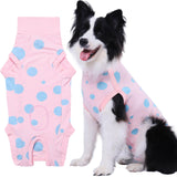 Comwish Dog Recovery Suit, Professional Dog Surgery Suit Post Spay, Neuter, Abdominal Surgical Suit for Male Female Dogs Can Pee, Prevent Licking Soft Breathable Cotton Covers Wound (Pink, Large)