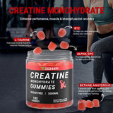 Wiszeen Creatine Monohydrate Gummies - 45 Servings - Creatine Monohydrate Gummy 5g for Men Women, Creatine Monohydrate for Strength, Endurance, Muscle Builder with L-Taurine, Alpha GPC