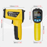 Infrared Thermometer - MESTEK Digital IR Laser Thermometer -58°F~1472°F Heat Temperature Gun with Adjustable Emissivity & Max Value, Non-Contact Surface Thermometer for Cooking, Freezer, Engine, HVAC