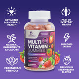 Multivitamin Gummies for Adults, Daily Gummy Vitamin for Women & Men, Extra Strength Immune Health Support Supplement with Vitamins A, C, D, E, B-6, B-12, Zinc and More - Non-GMO, Berry - 120 Gummies