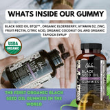 Ohh..Organic Black Seed Oil and Elderberry Gummies w/ Zinc & Vitamin D, 3.3% Thymoquinone & Hair, Skin & Joint immune, Cold Pressed Ethiopian & Turkish Black Cumin Nigella Sativa - 90 count