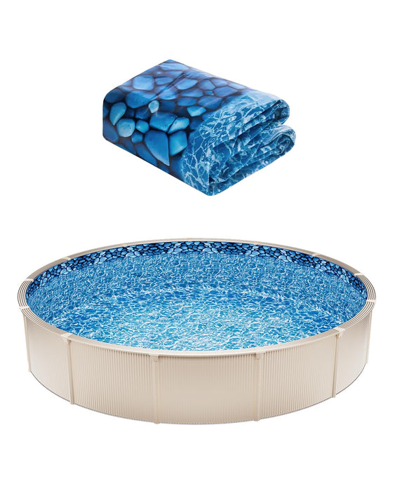 VEVOR 8-ft Round Above Ground Pool Liner, Overlap Pool Liners, Standard Gauge Vinyl, 48-to-54inch Wall Height, Designed for Steel Sided Above-Ground Swimming Pools
