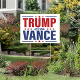 Trump Vance 2024 Yard Sign 24x18" MAKE AMERICA GREAT AGAIN MAGA Trump 2024 Both Side Printed With H Stakes