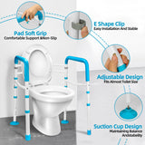 Gillion Toilet Safety Rails- Width Adjustable Toilet Safety Frame & Rails for Elderly Senior, Sturdy Toilet Support Handrail for Disabled Handicap, Toilet Handles Bars Fit any toilet