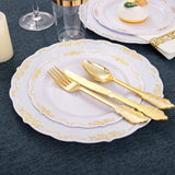 LIYH 350pcs Gold Plastic Dinnerware set, Gold Plastic Plates with Gold Edges Includes Gold Disposable Plates, Gold Plastic Silverware, 10 oz Gold Cups, Gold Napkins for Wedding, Bridal Shower