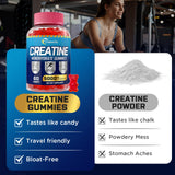 Powerific Creatine Monohydrate Gummies for Men & Women, Creatine Pre-Workout Gummies, Taurine&B6, Increase Strength, Energy & Endurance Chewable Creatine Gummy Supplements, 5g Per Serving (4 Packs)