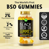 MAJU's Black Seed Oil Gummies, World's 1st, 2.5X Per BSO Gummy, Cumin Nigella Sativa Oil, Cold-Pressed, Potent Formula with Cinnamon Extract, Tasty, 500mg 90ct