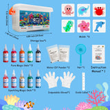 Kiditos Magic Water Elf Toy Kit, Aqua Fairy Water Gel Kit with 10 Magic Gels, 6 Sea Creature Molds. Christmas Gifts, Birthday Gifts, Party Favors, Arts & Crafts DIY STEM Kits for Kids (10 Colors)