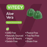 Aloe Vera Gummies for Adults - 50mg - Aids in Digestion and Immune Health - Aloe Vera Supplement - Vegan, Gelatin Free, Gluten Free, GMO Free, Tasty Chewable Raspberry Flavored Gummy