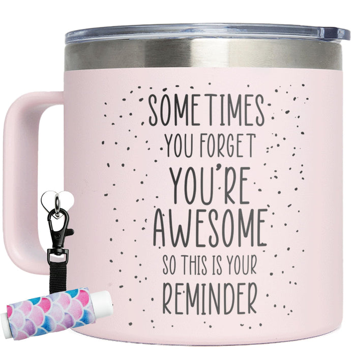 Cute Pink Birthday Gifts for Women - Sometimes You Forget You Are Awesome Gifts Xmas Gifts for Women Last Minute Christmas Gifts for Women Gifts for Coworkers College Girl Gift Ideas Boss Day Gifts