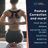 Copper Compression Posture Corrector for Men & Women - Adjustable Copper Infused Orthopedic Brace for Pain Relief from Bad Posture, Slumping - Targets Upper Back, Shoulders, Neck, Clavicle